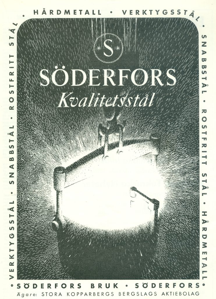 Söderfors stål, Annons från Teknik för alla, 10/3 1950 sidan 25.