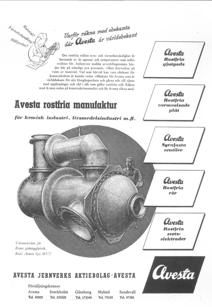 Avestareklam för rostfri manufaktur i Verkstäderna, nummer 5.