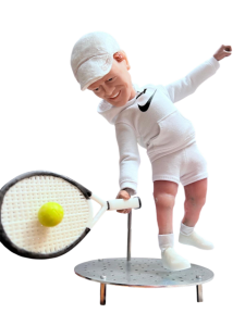 Statuina Jannik Sinner pesonalizzata - miniatura artistica con racchetta tennis