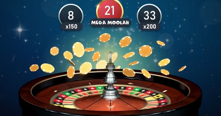 Jackpots to win on Roulette Mega Moolah wheel