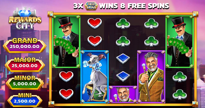 Rewards City video slot and giant jackpots