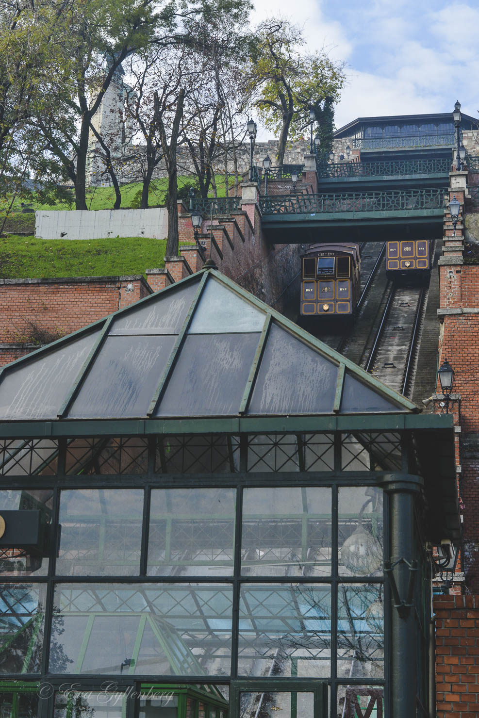 Funicular up to Castle Hill in Budapest