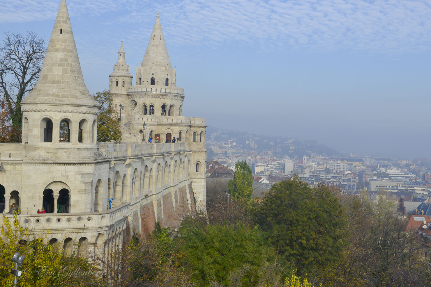 Fisherman's Bastion in Budapest in the morning fog