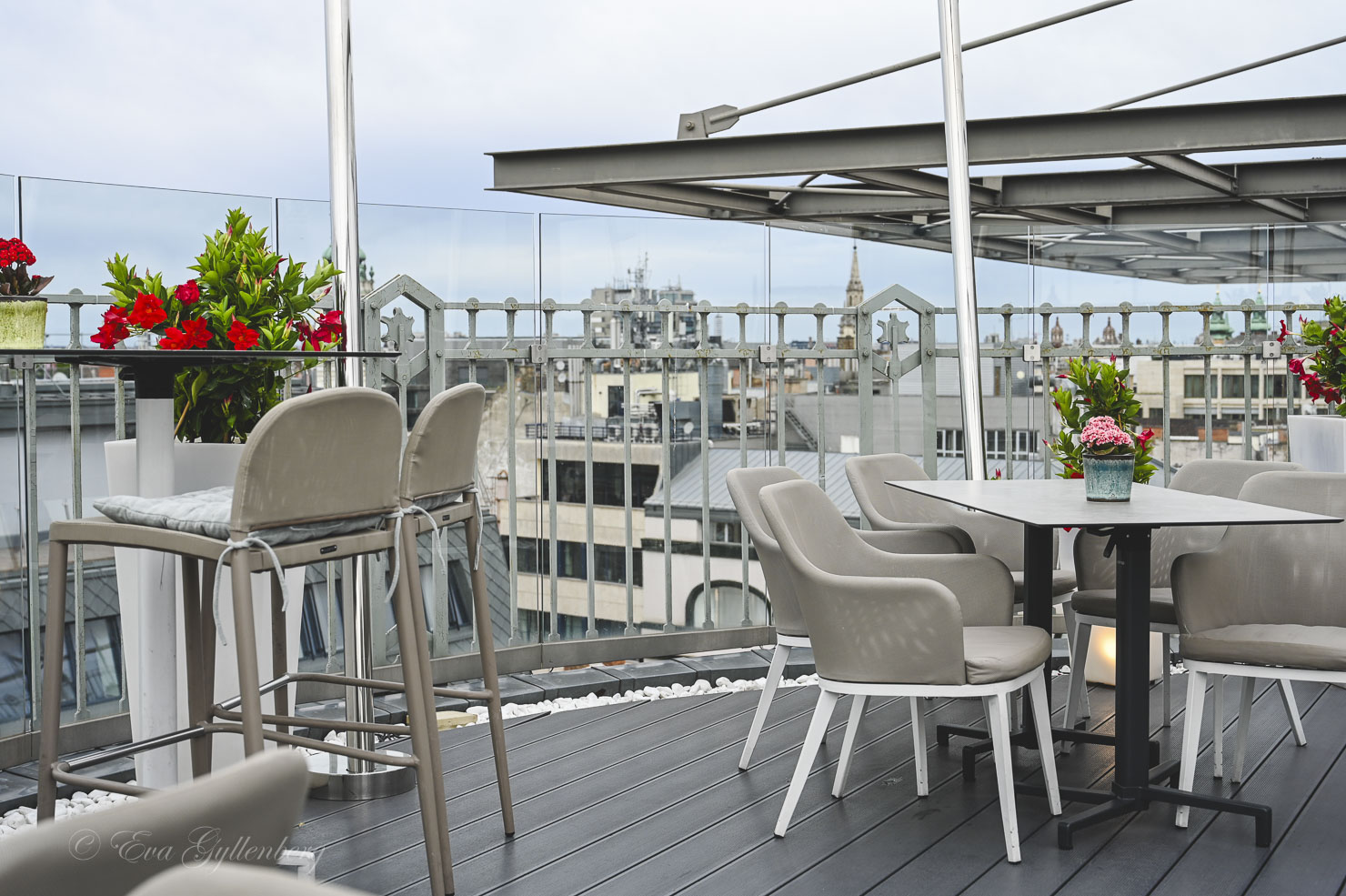 Rooftop bar in Budapest