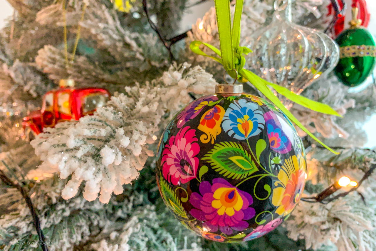 Christmas baubles with a travel theme