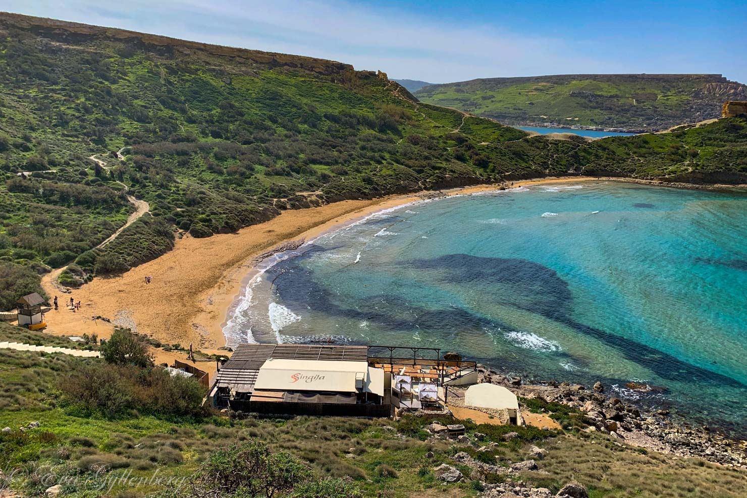 Għajn Tuffieħa bay with the fine sandy beach