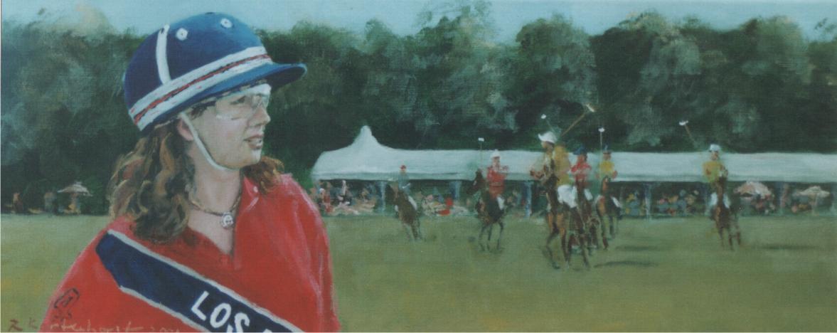 Kiki Grooss polo portret in opdracht portretten in opdracht schilderij honden hond rashond combinatie schilderij
