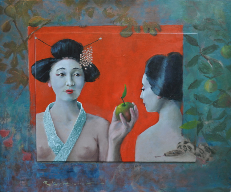 Temptation (M)Adam & Eve Oil on panel, framed 74 x 60 €2.450
