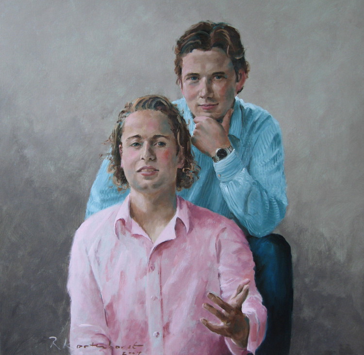 Familieportretten twee broers portretten in opdracht portret in opdracht schilderij
