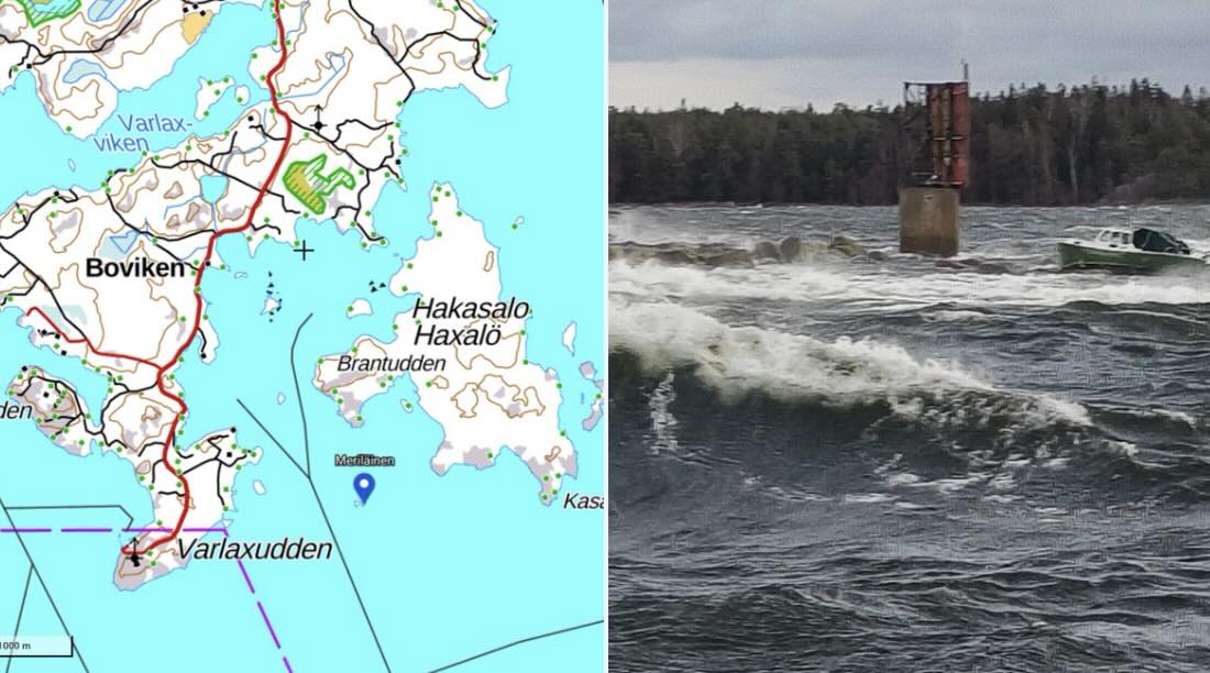 Мужчину, чья лодка села на мель в районе Порвоо, спас вертолет