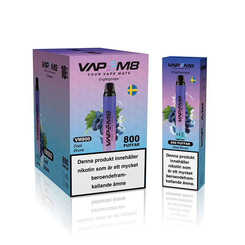VapeM8 VM800 Cool Druva  20 mg