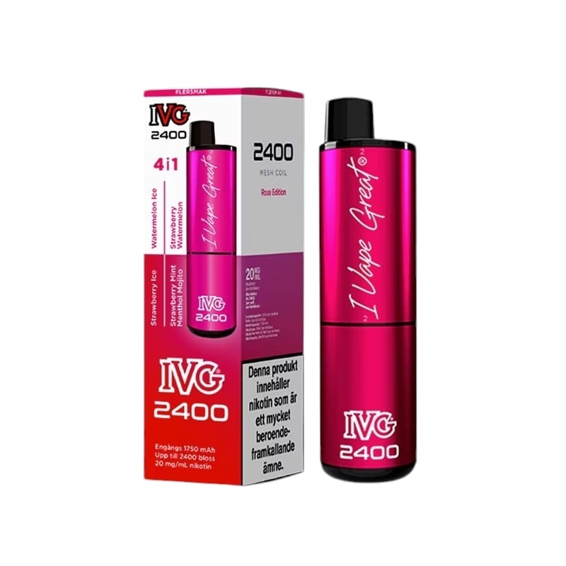1 1 IVG 2400 4in1 Mesh Pink Edition 4*2ml Engångs Vape 20mg