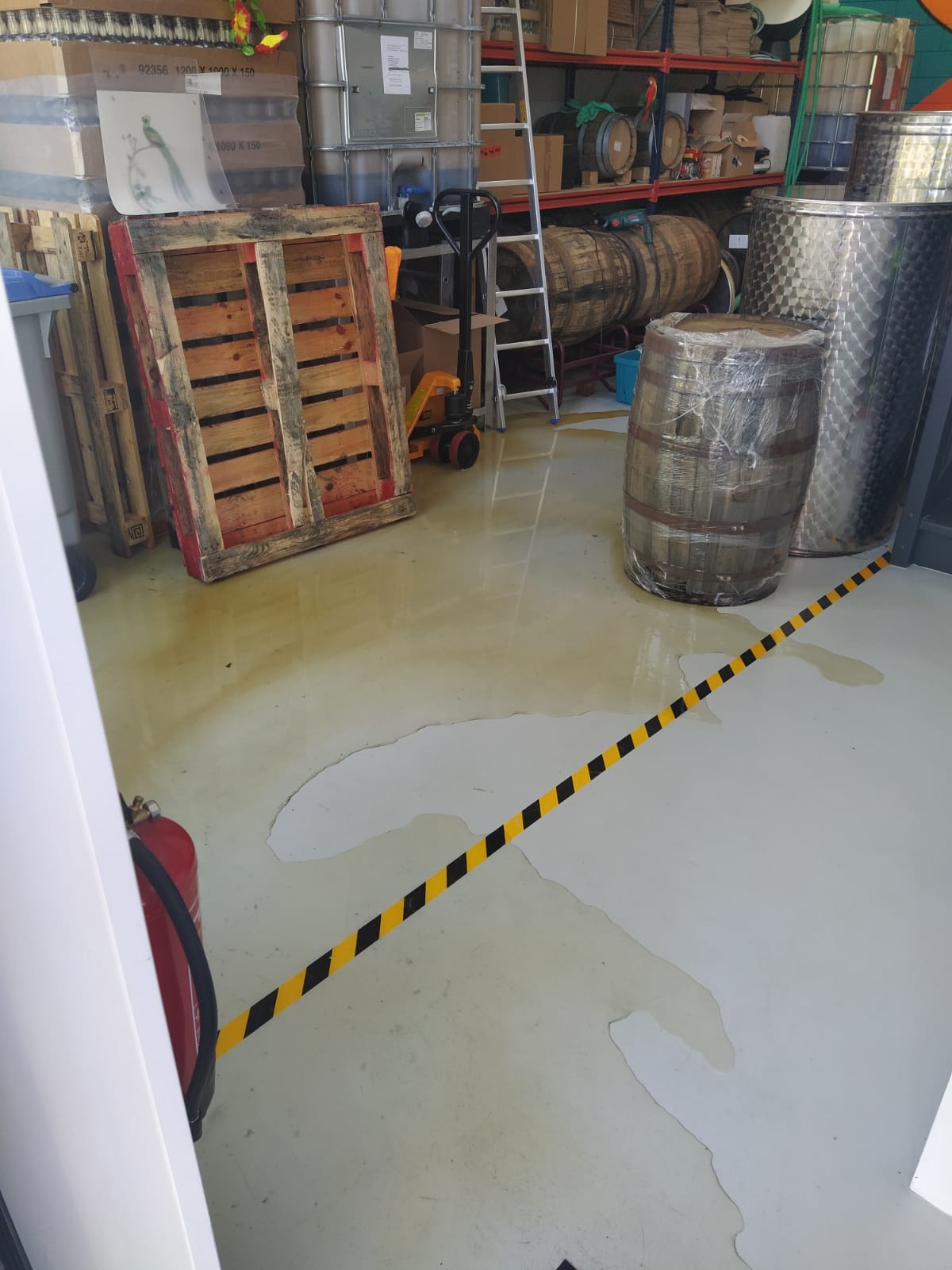 A partially flooded distillery