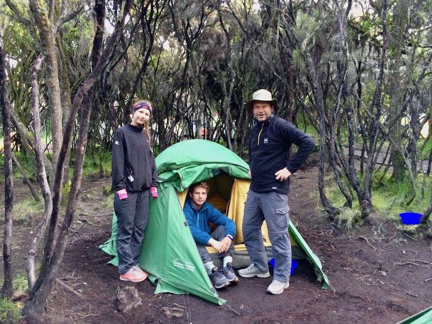 En av de siste campene på vei ned fra Kilimanjaro