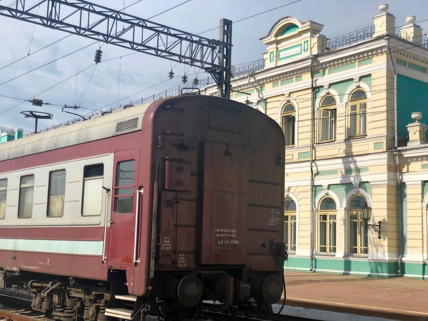 At the railway station, Irkutsk