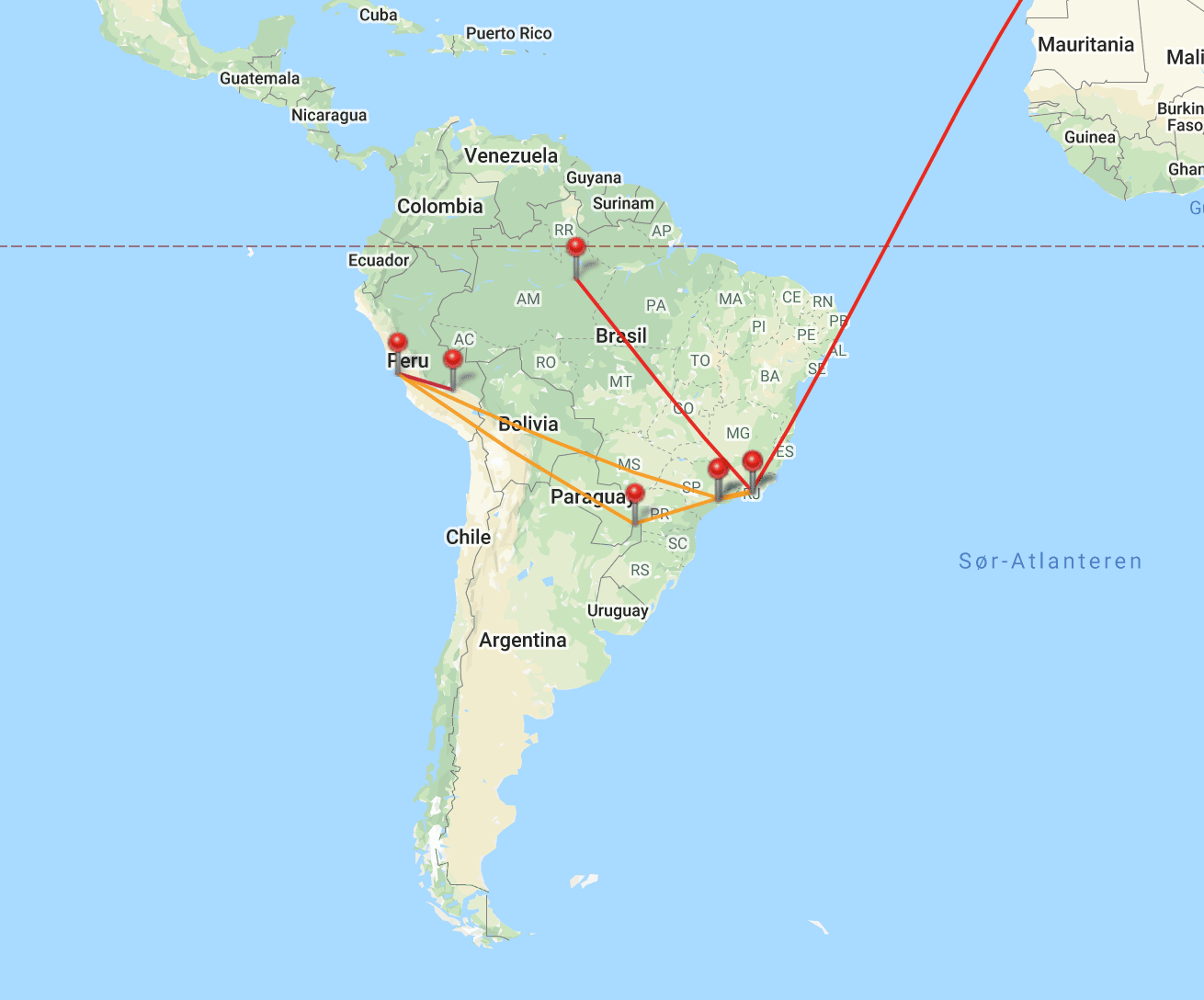 Kart, Reiseguide til Sør-Amerika