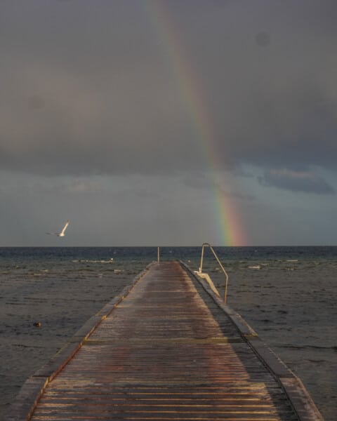 Regnbue over Øresund - set fra Køge Bugt