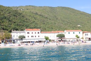 Moscenicka Draga - Blick vom Tretboot auf den Strand