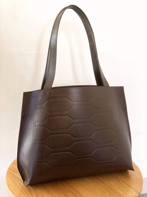 Gallery brown debossed tote