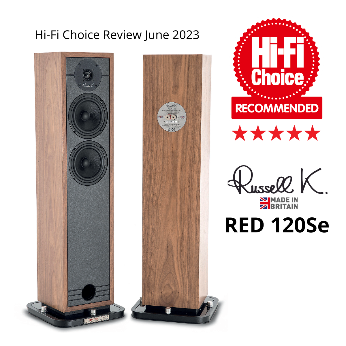 Review Hi-Fi Choice issued june 2023 - all stars recommened - Russell K Red 120Se
