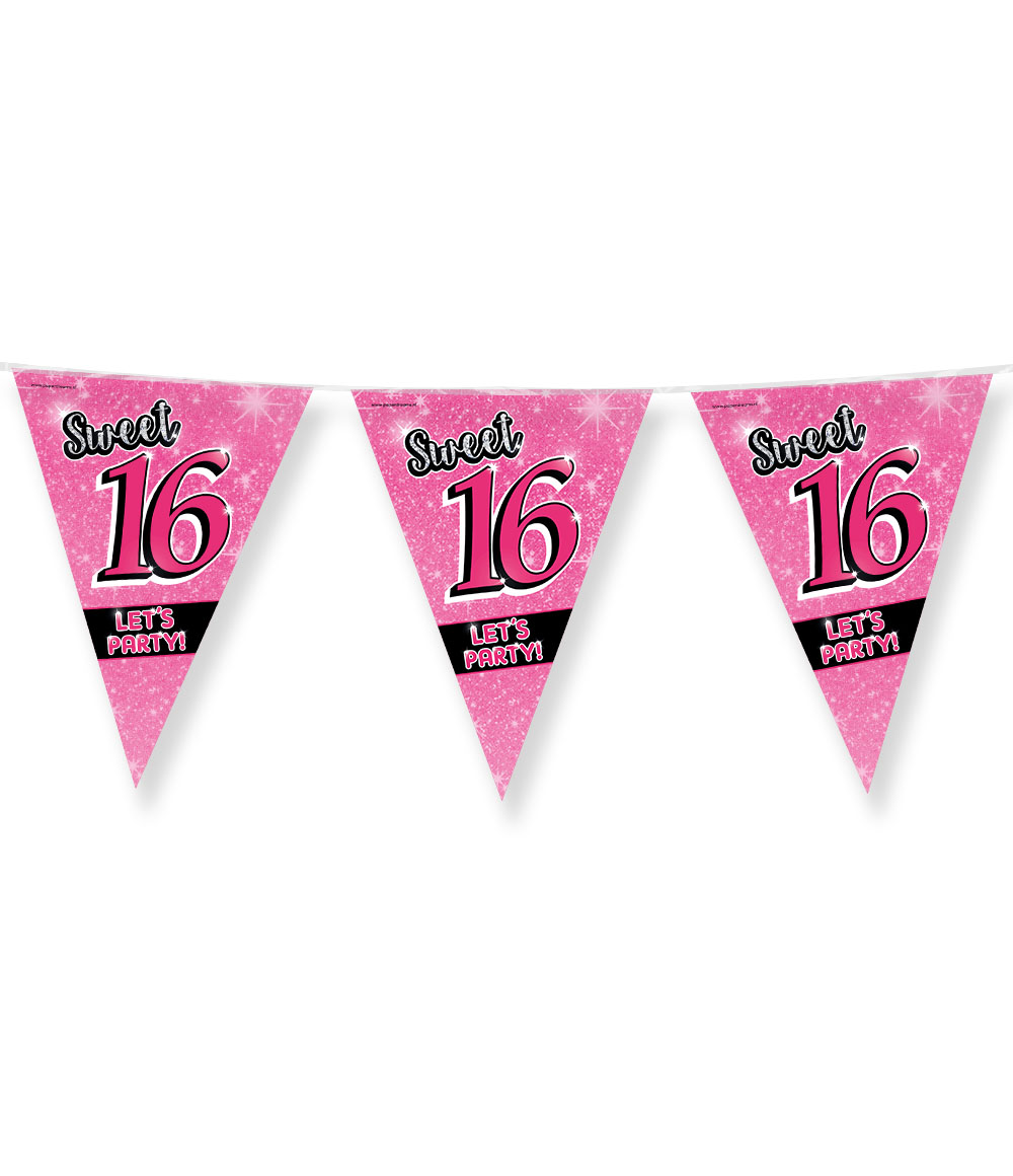 Party Vlaggen - Sweet 16 | Ruuds Feestverhuur | Alles voor een mooi feestje