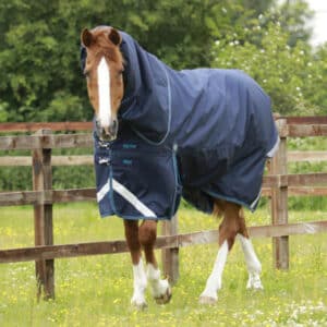 Premier Equine Titan 200g Turnout dækken med Snug-fit hals - Navy - 5,0 115cm