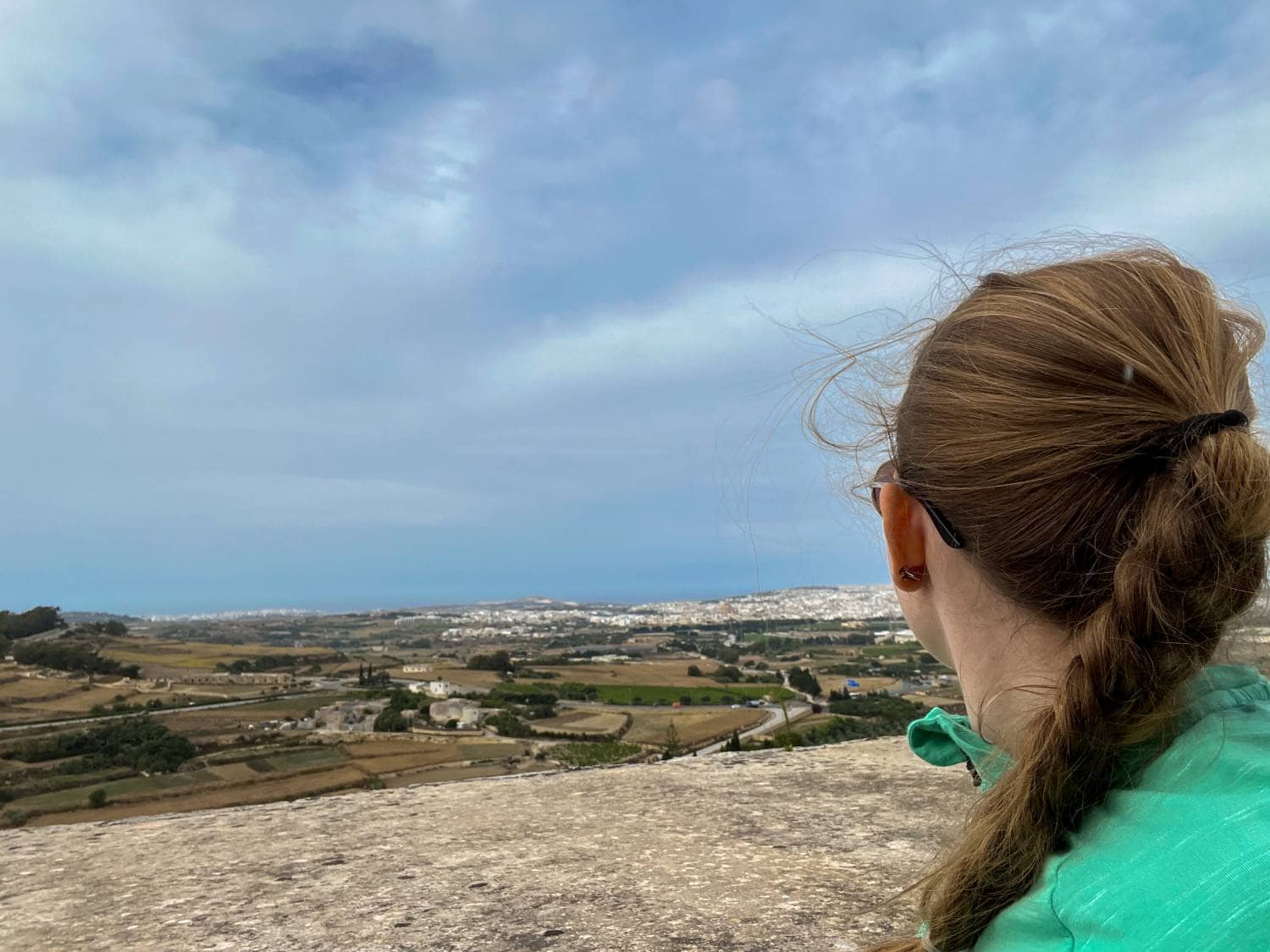 Blick ins Umland von der Stillen Stadt Mdina in Malta aus