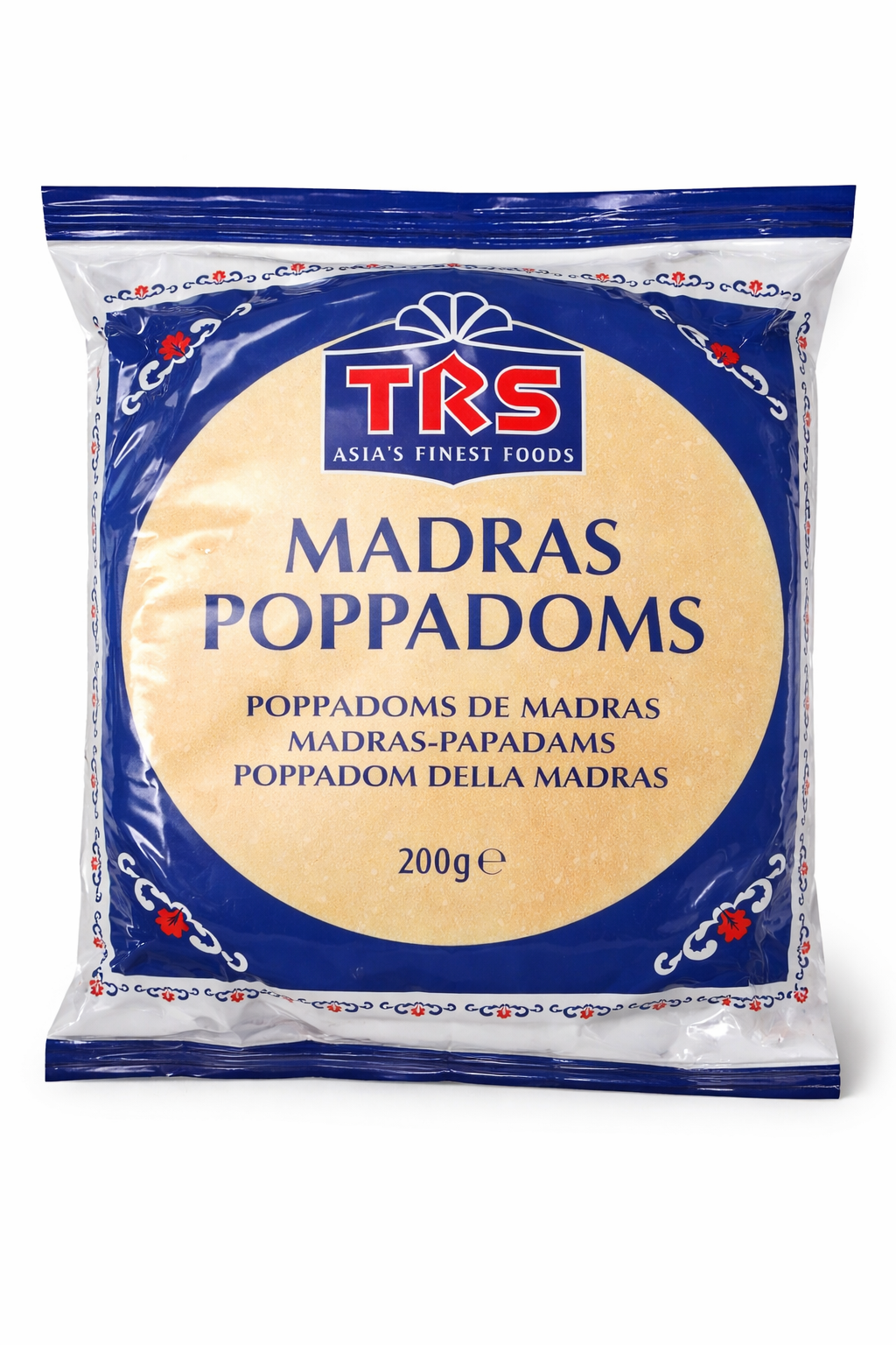 TRS madras poppadoms 200g (plain)