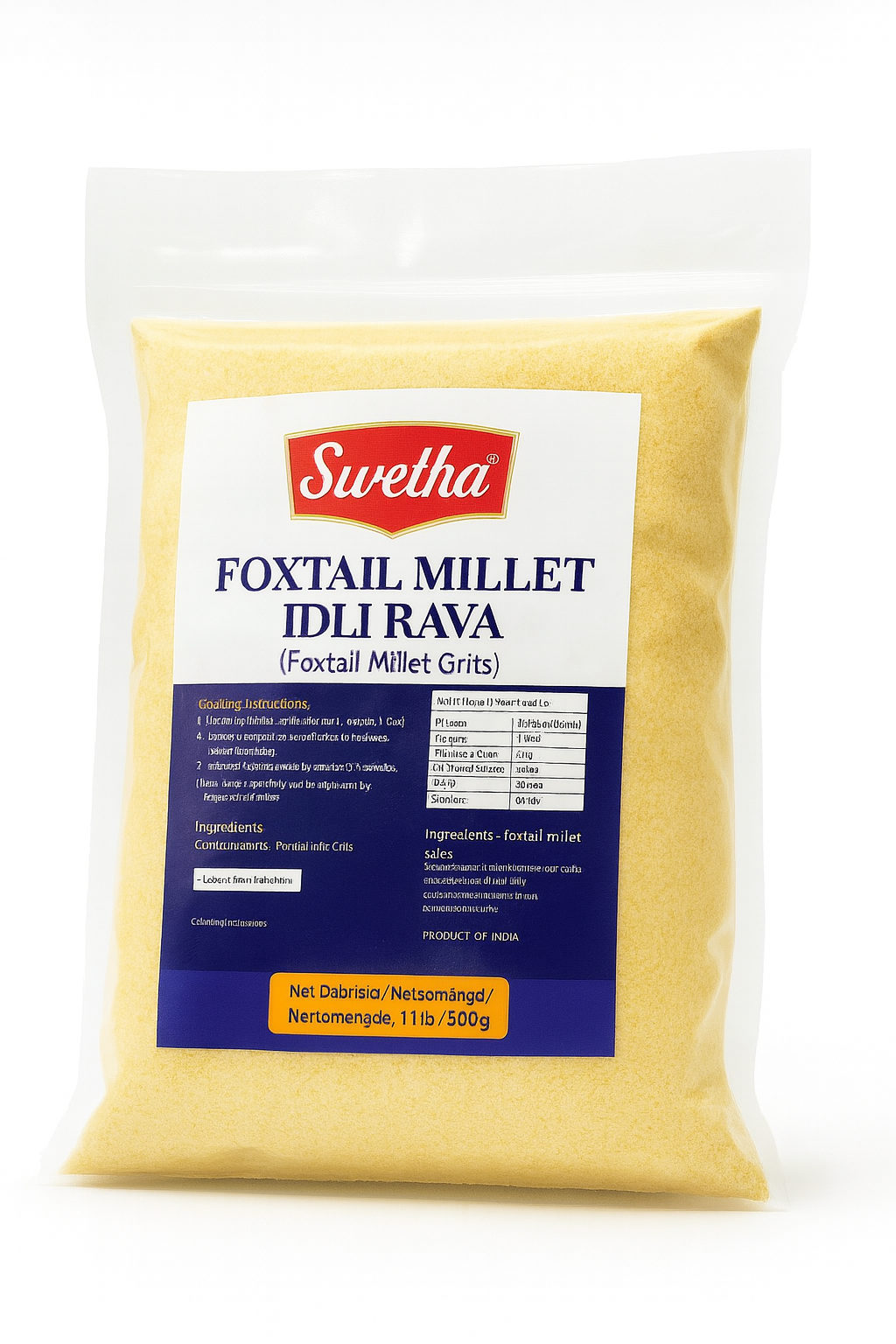 Foxtail Millet Idli Rava 500g- SWETHA