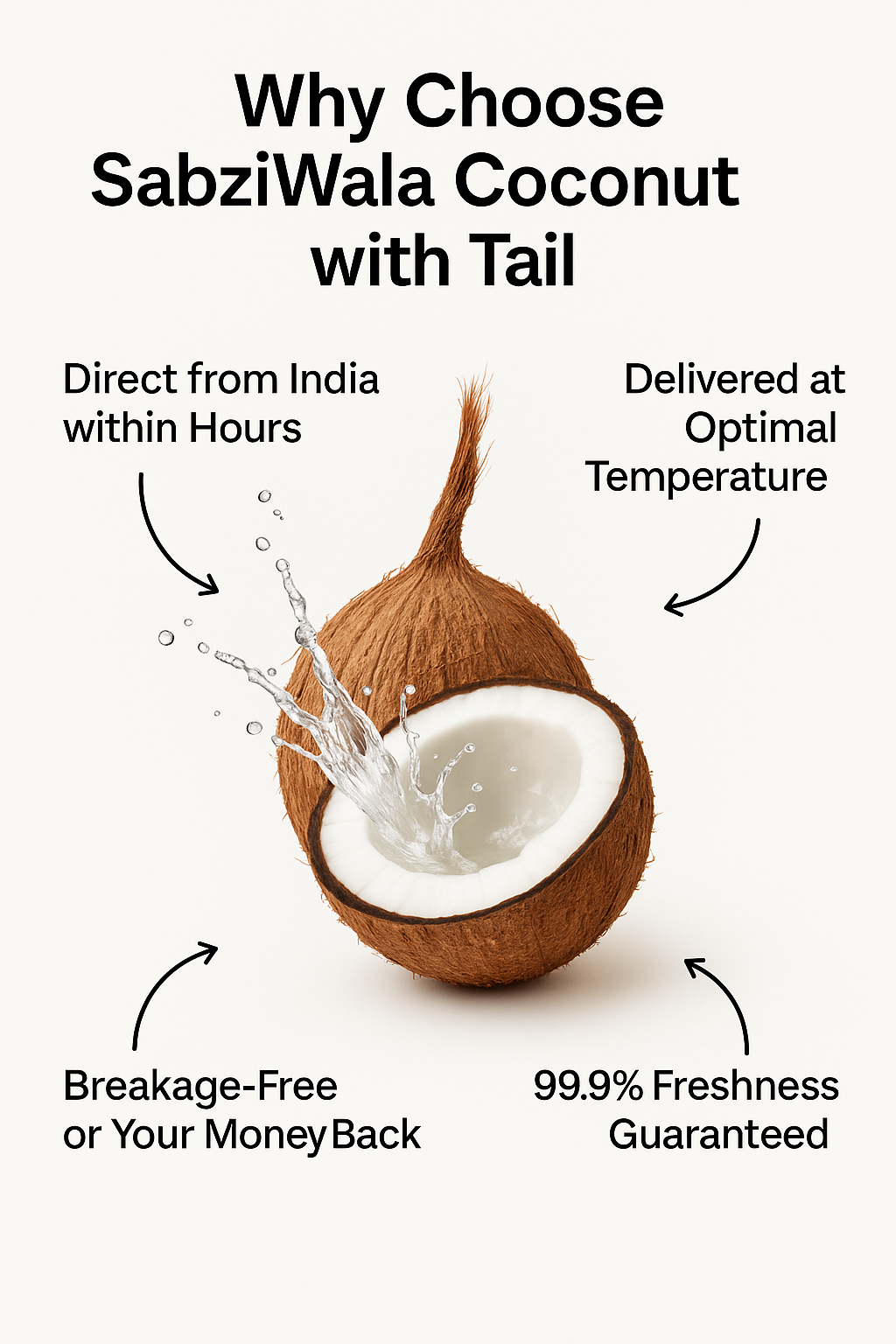 Coconut with tail freshest