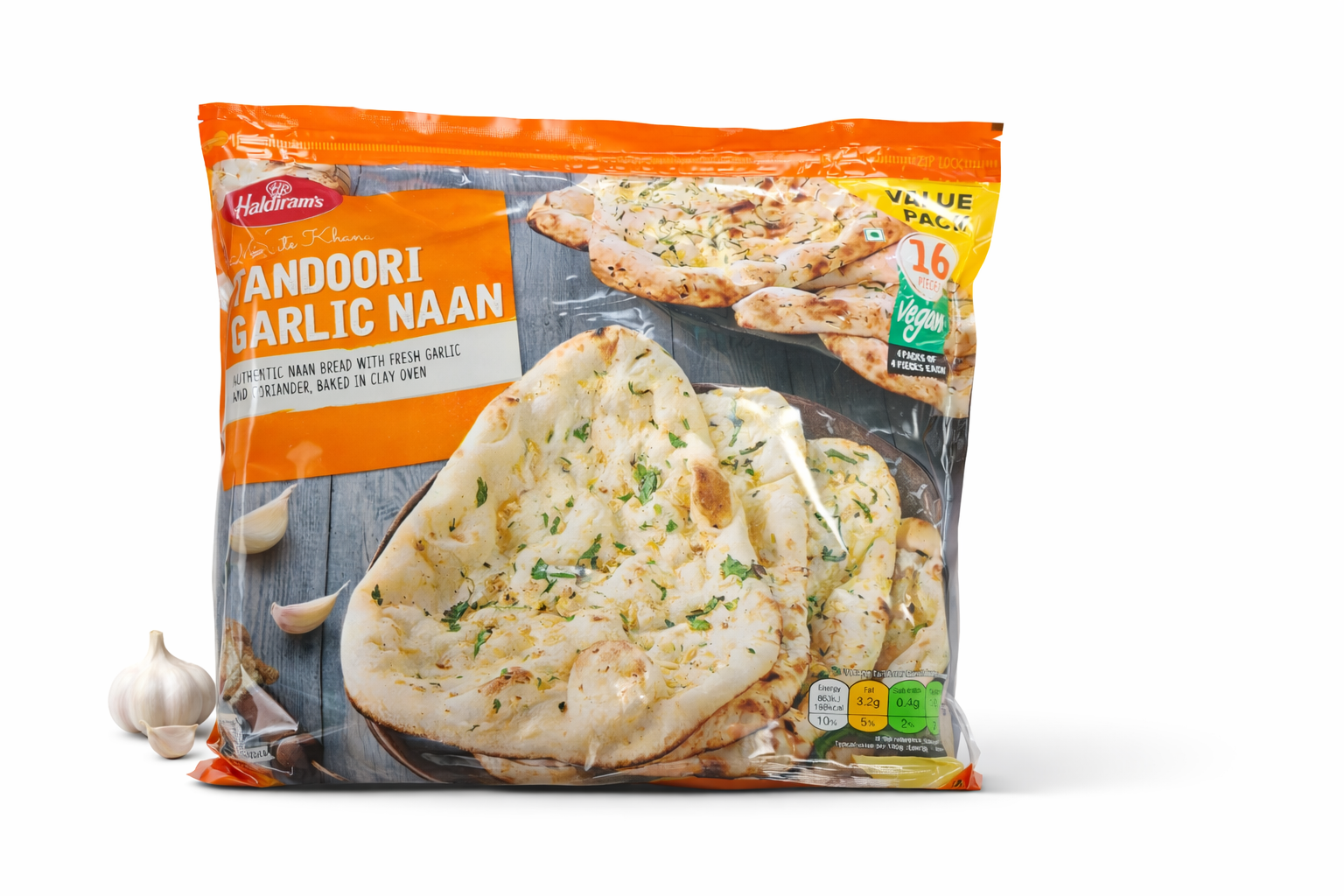 HR Tandoori Garlic naan (16pieces)