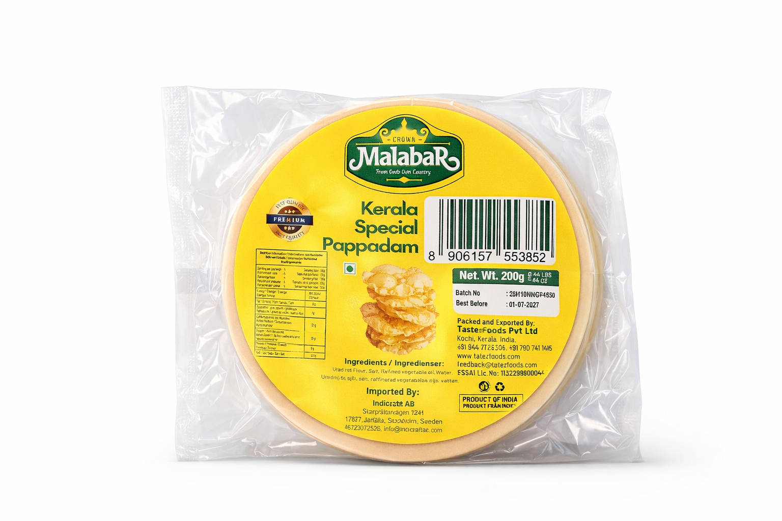 Malabar Kerala special pappadam 200g