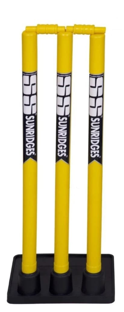 SS Heavy plastic yellow Stumps with heavy rubber base