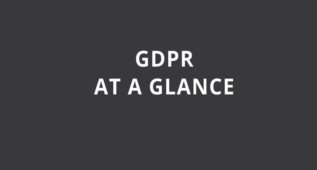 Image with the text: GDPR at a glance