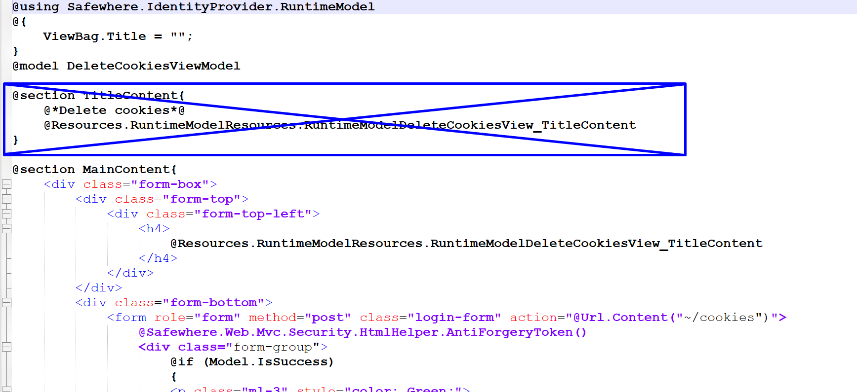 Razor Update View