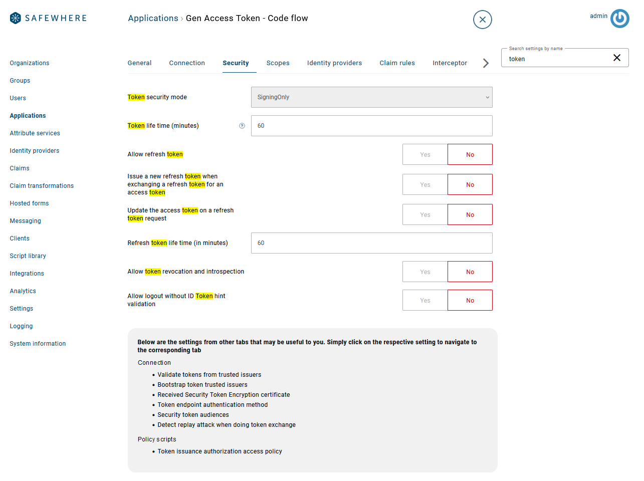 Search Settings Across Tabs