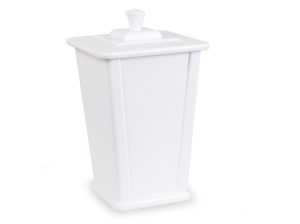 bild på en vit trä urna