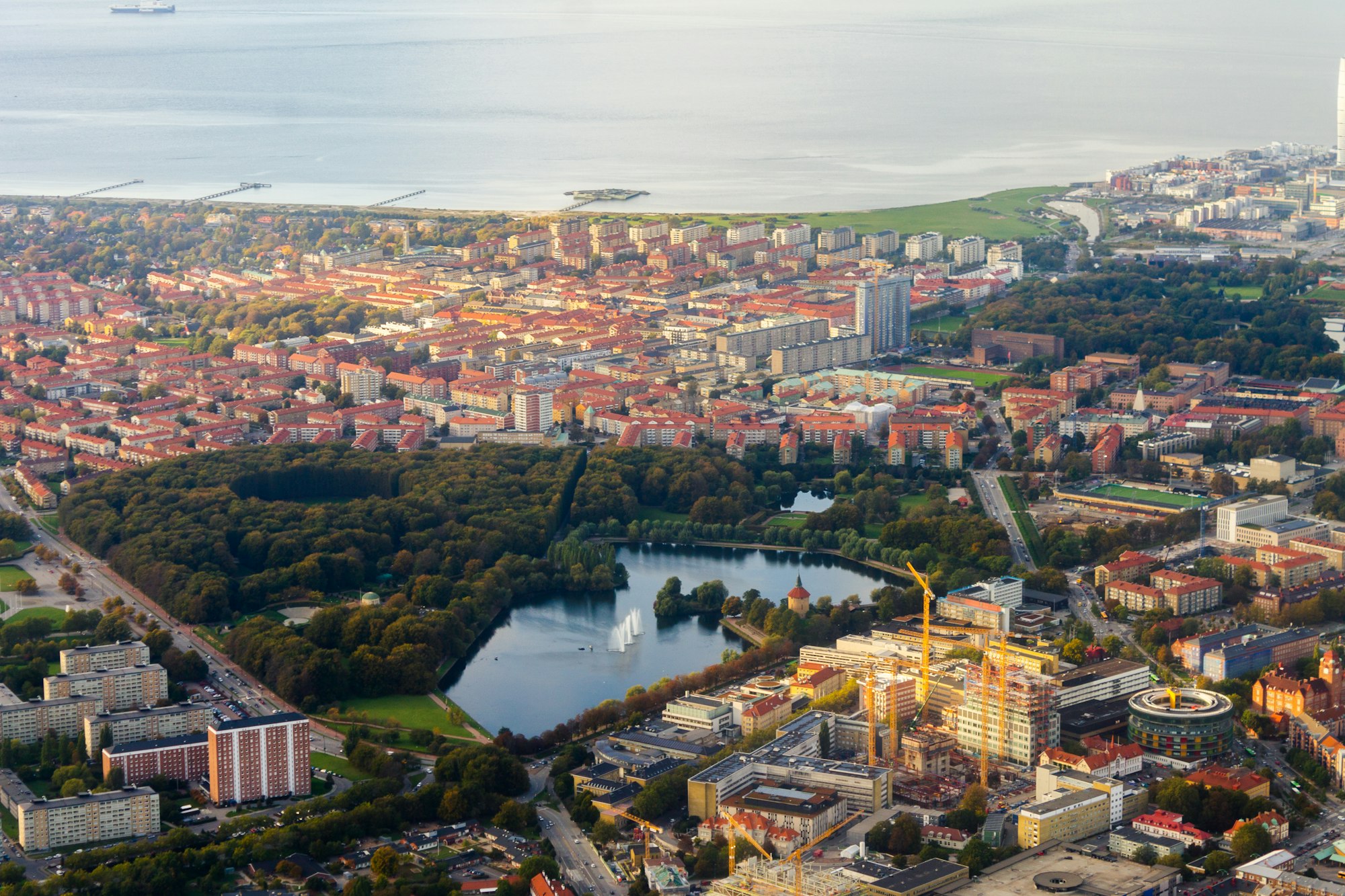 Aerial view of Malmo city Sweden