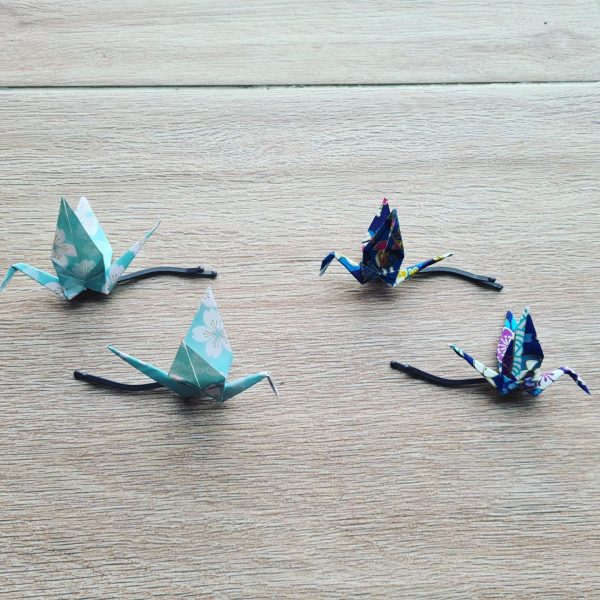 Barrettes origamis grues