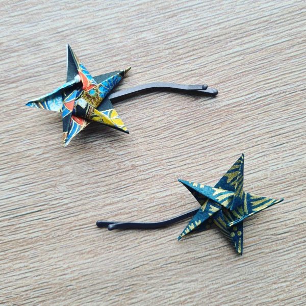 Barrettes origamis étoiles