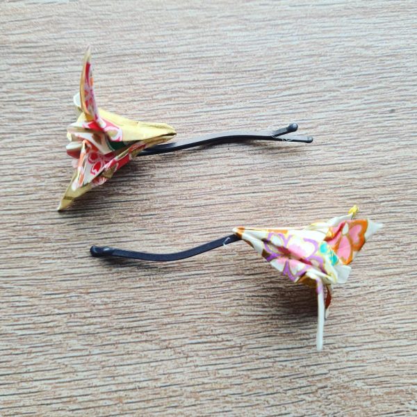 Barrettes origamis Fleur de Lys