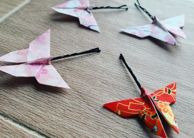 Barrettes origamis papillons