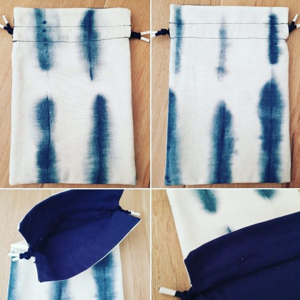 Pochette tye and dye indigo