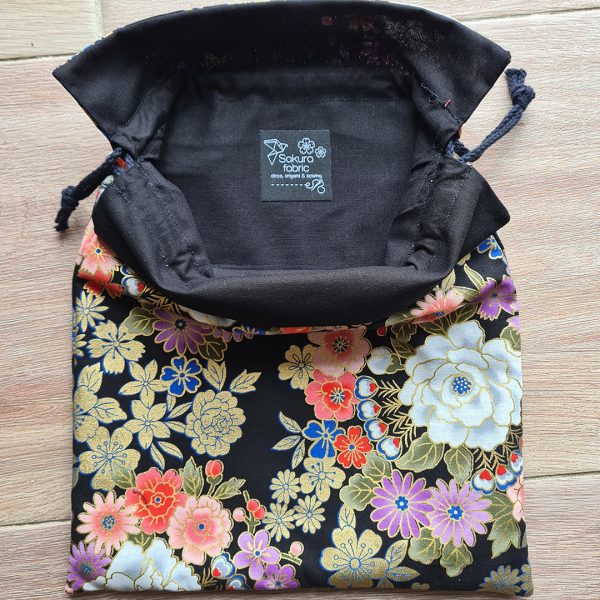 Pochette fleurs et or