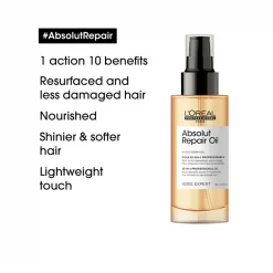 Alternative view of L'ORÉAL PROFESSIONNEL ABSOLUT REPAIR GOLD GOLD OIL 90ml