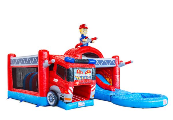 Multiplay Doubleslide Fire Brigade Bouncy Castle - Bilde 4