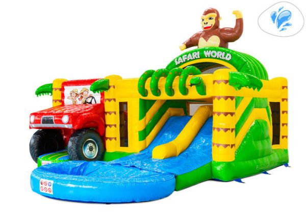 Multiplay Doubleslide Safari Gorilla Bouncy Castle - Bilde 2