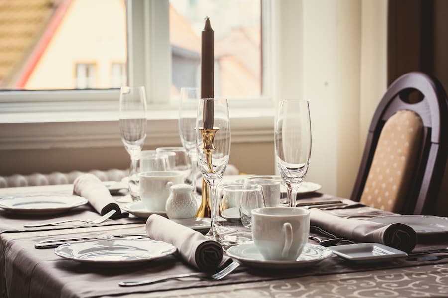 Dukat bord i en restaurang i Ystad