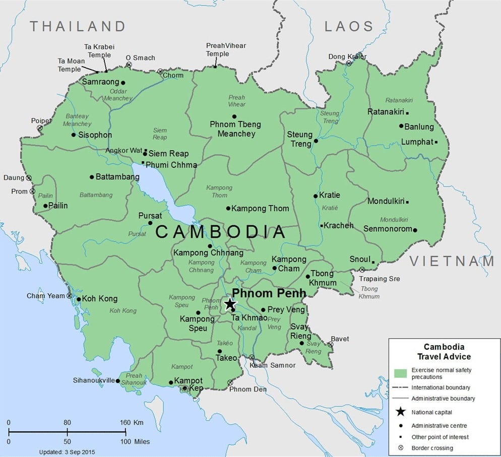 Cambodia Tourist Map 2021