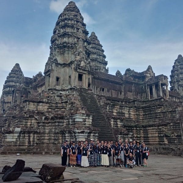 Group photo at Angkor Wat temple